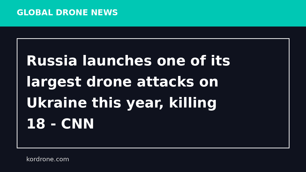 Russia launches one of its largest drone attacks on Ukraine this year, killing 18 - CNN