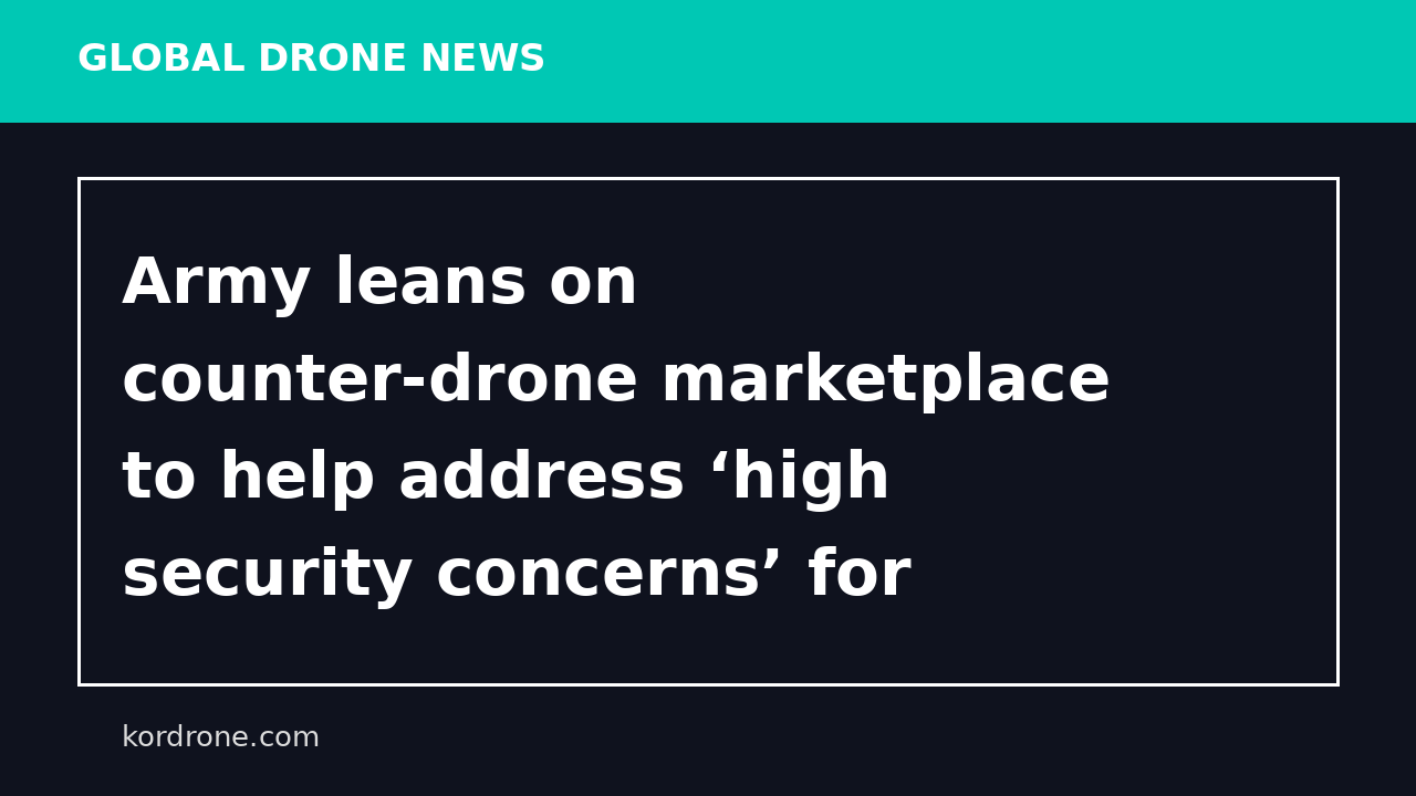 Army leans on counter-drone marketplace to help address ‘high security concerns’ for upcoming stateside events - DefenseScoop