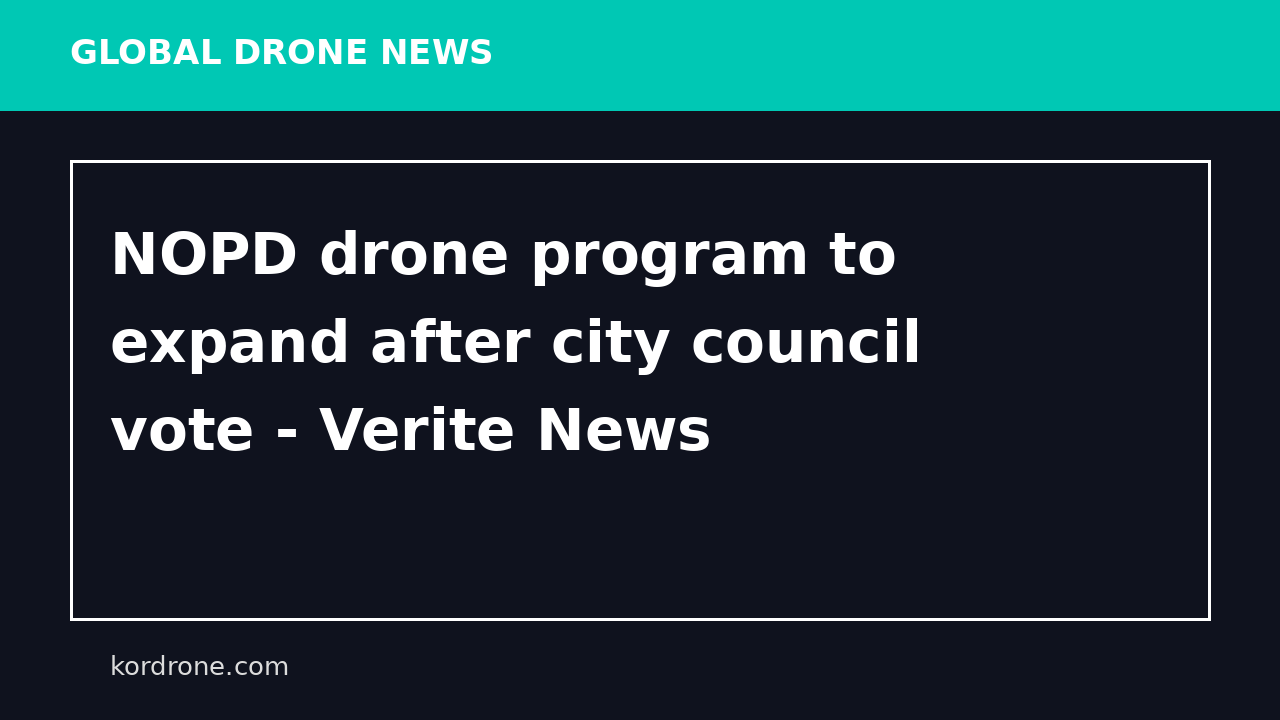 NOPD drone program to expand after city council vote - Verite News