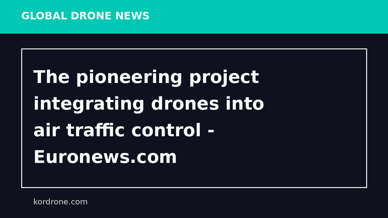 The pioneering project integrating drones into air traffic control - Euronews.com