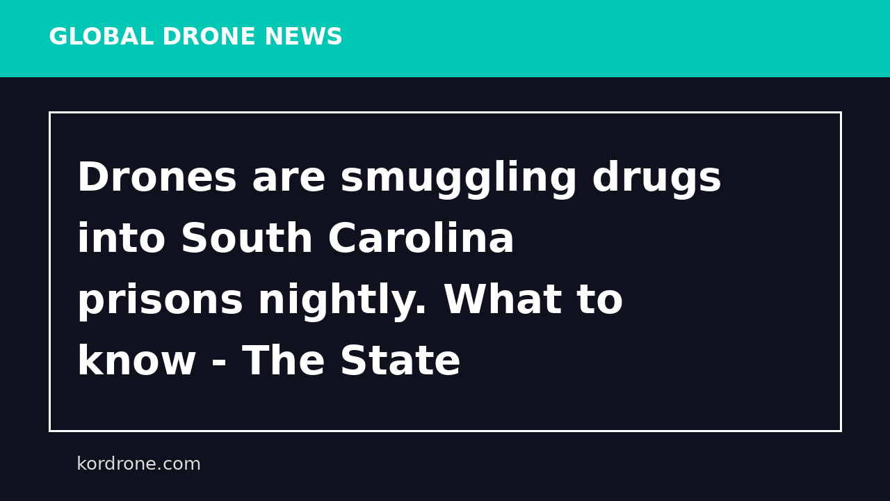 Drones are smuggling drugs into South Carolina prisons nightly. What to know - The State