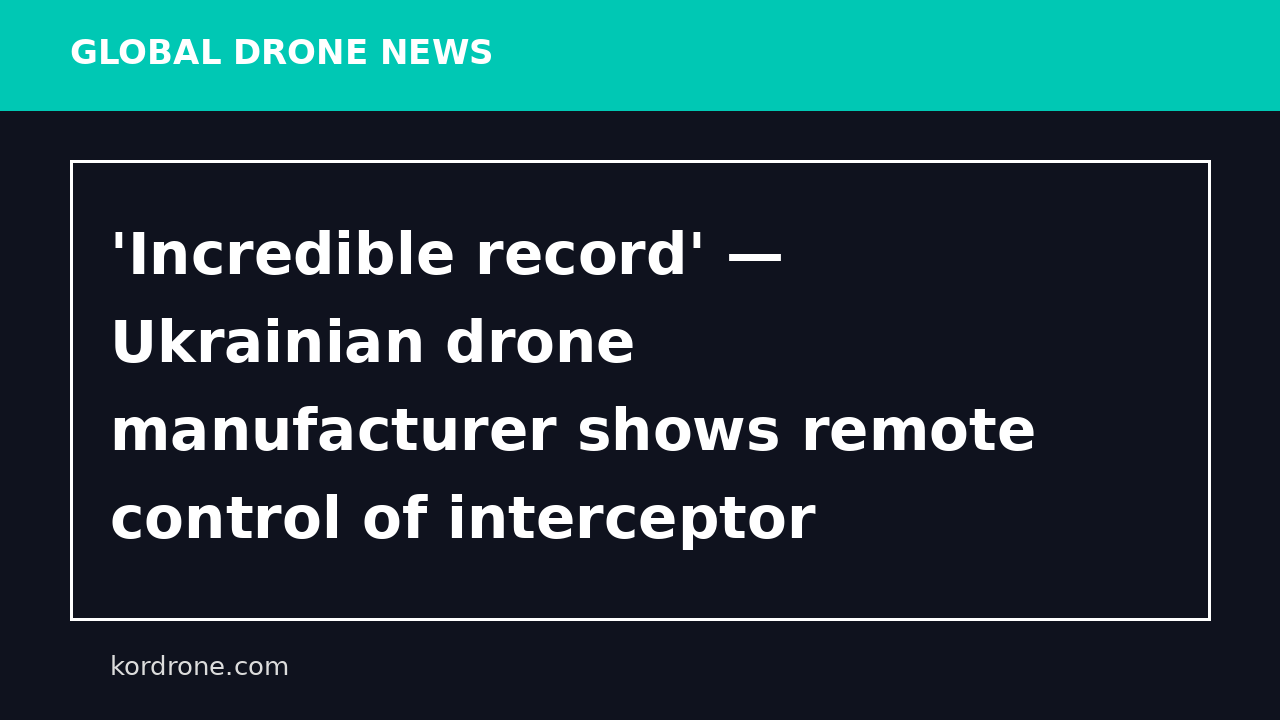'Incredible record' — Ukrainian drone manufacturer shows remote control of interceptor from 2,000 kilometers away - The Kyiv Independent