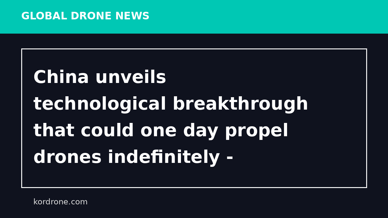 China unveils technological breakthrough that could one day propel drones indefinitely - the-independent.com