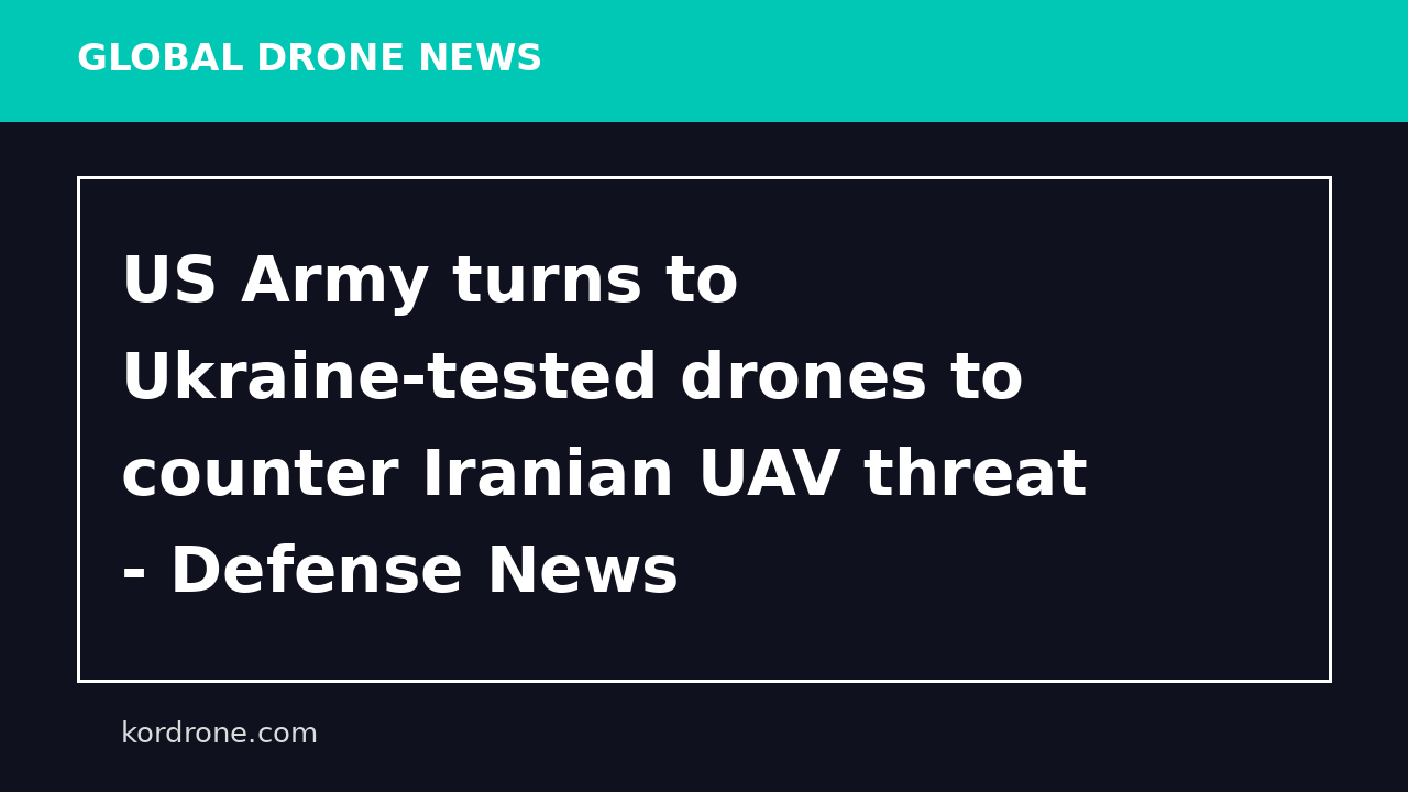 US Army turns to Ukraine-tested drones to counter Iranian UAV threat - Defense News