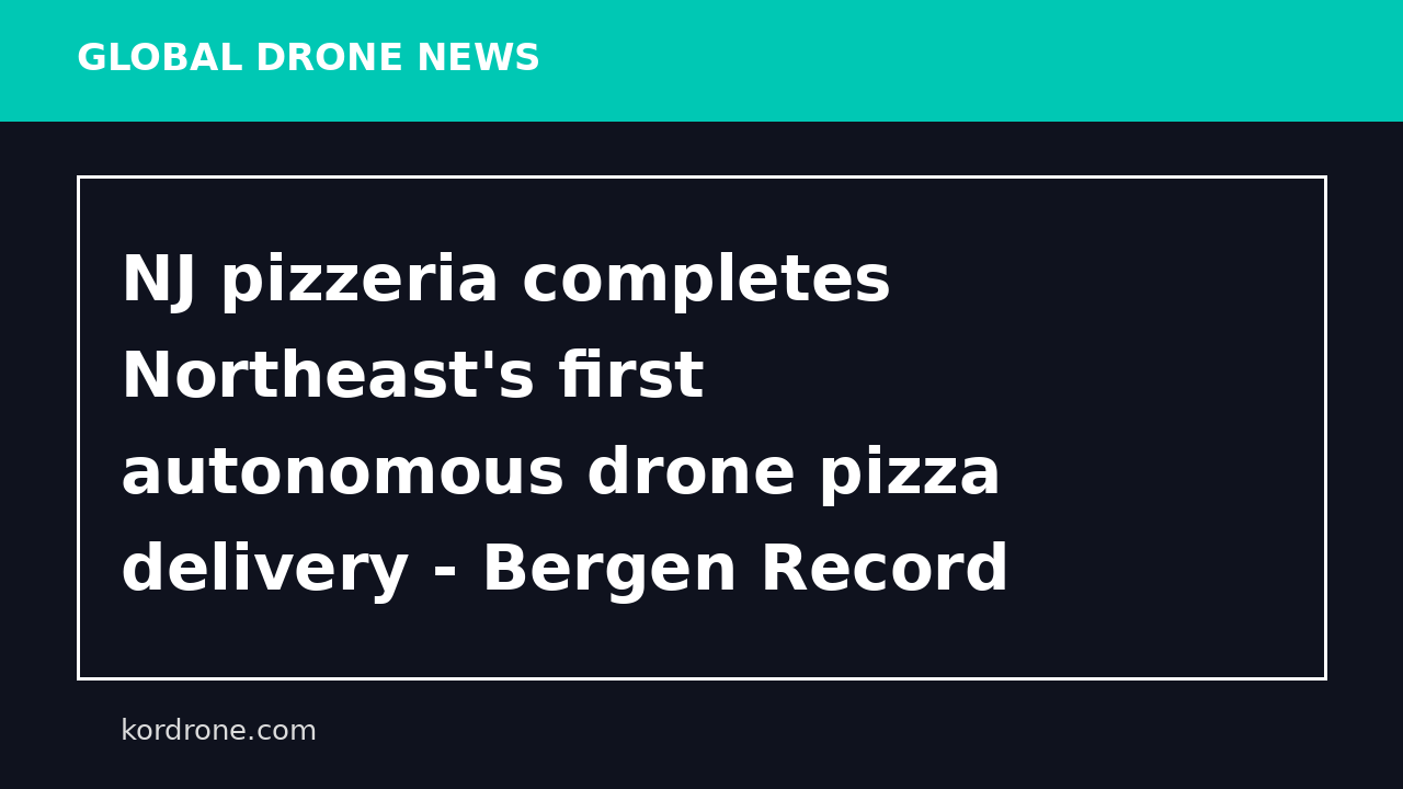 NJ pizzeria completes Northeast's first autonomous drone pizza delivery - Bergen Record