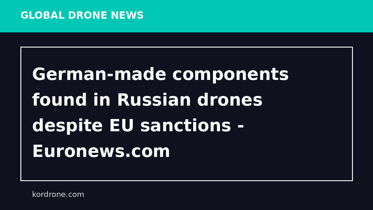 German-made components found in Russian drones despite EU sanctions - Euronews.com