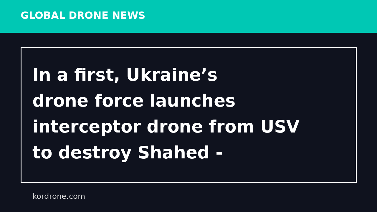 In a first, Ukraine’s drone force launches interceptor drone from USV to destroy Shahed - Breaking Defense