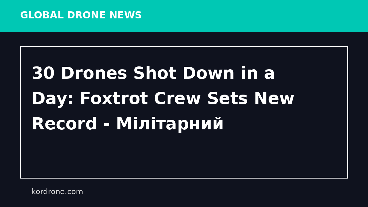 30 Drones Shot Down in a Day: Foxtrot Crew Sets New Record - Мілітарний