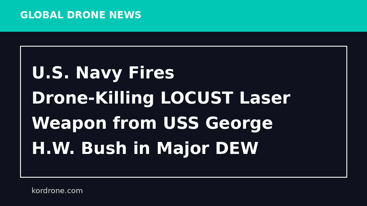 U.S. Navy Fires Drone-Killing LOCUST Laser Weapon from USS George H.W. Bush in Major DEW Milestone - EurAsian Times