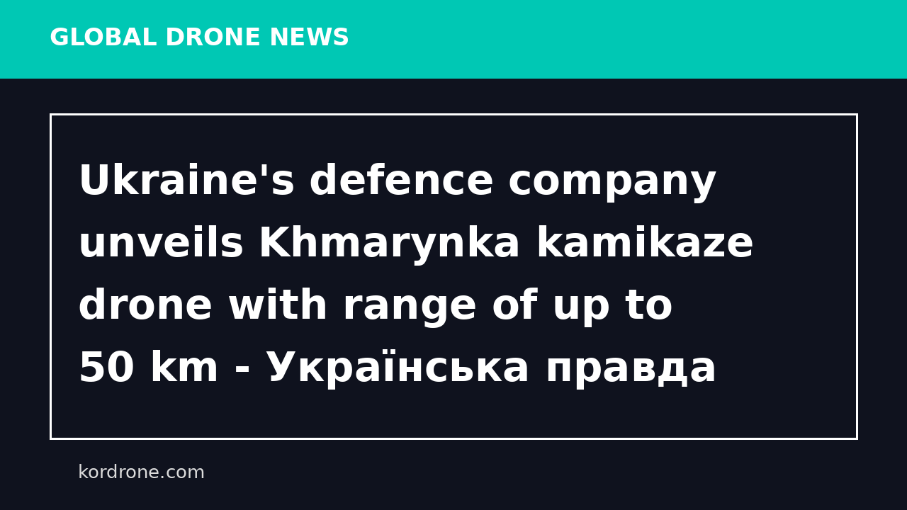 Ukraine's defence company unveils Khmarynka kamikaze drone with range of up to 50 km - Українська правда