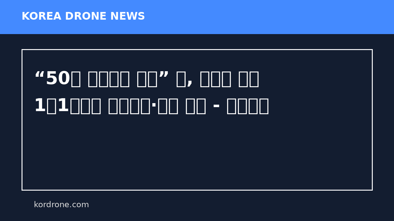 “50만 드론전사 양성” 軍, 교육용 드론 1만1천여대 입찰공고·연내 보급 - 문화일보