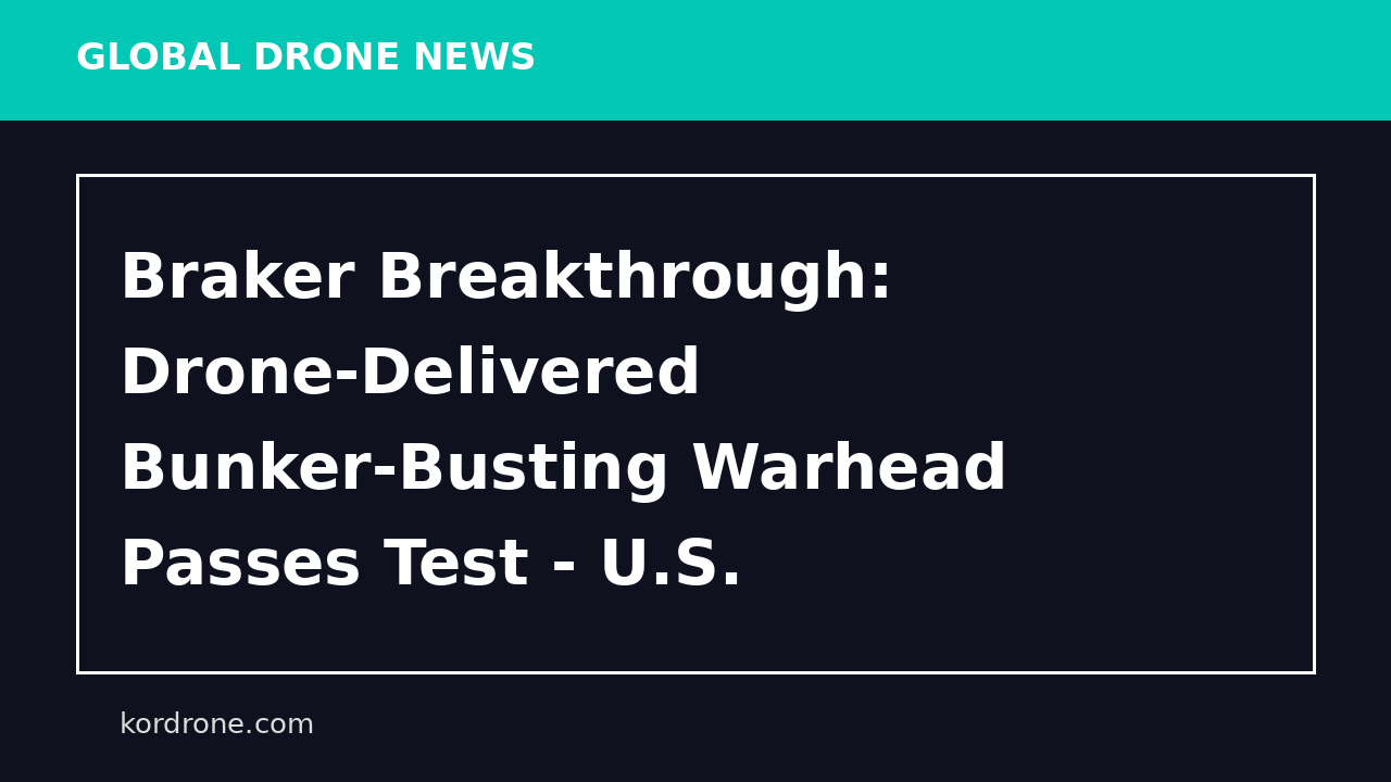 Braker Breakthrough: Drone-Delivered Bunker-Busting Warhead Passes Test - U.S. Department of War (.gov)