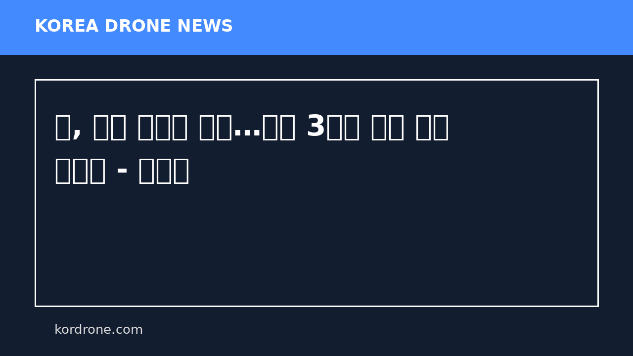 日, 드론 국산화 박차…안보 3문서 개정 핵심 과제로 - 네이트