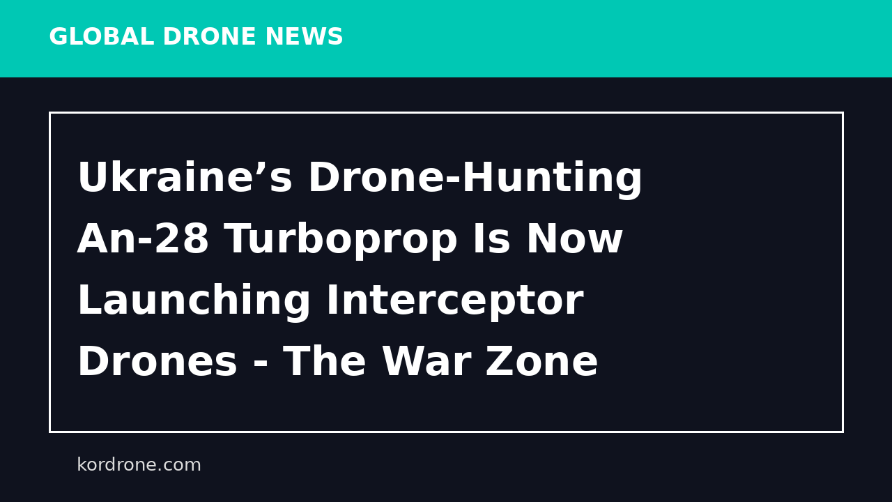 Ukraine’s Drone-Hunting An-28 Turboprop Is Now Launching Interceptor Drones - The War Zone