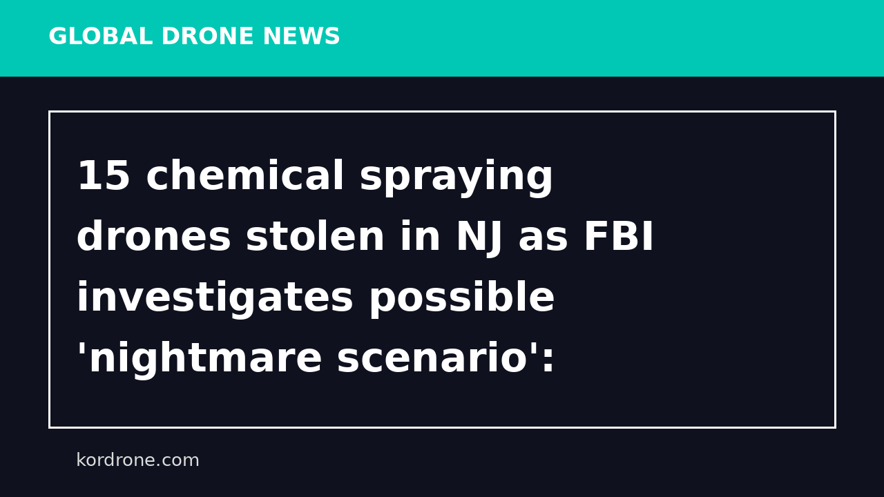 15 chemical spraying drones stolen in NJ as FBI investigates possible 'nightmare scenario': report - New York Post