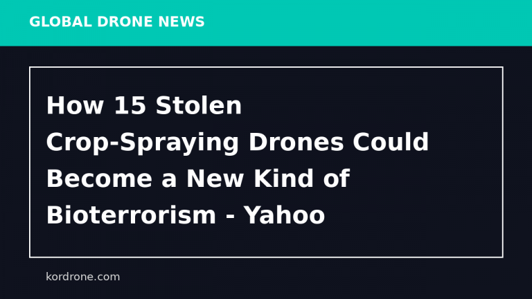 How 15 Stolen Crop-Spraying Drones Could Become a New Kind of Bioterrorism - Yahoo