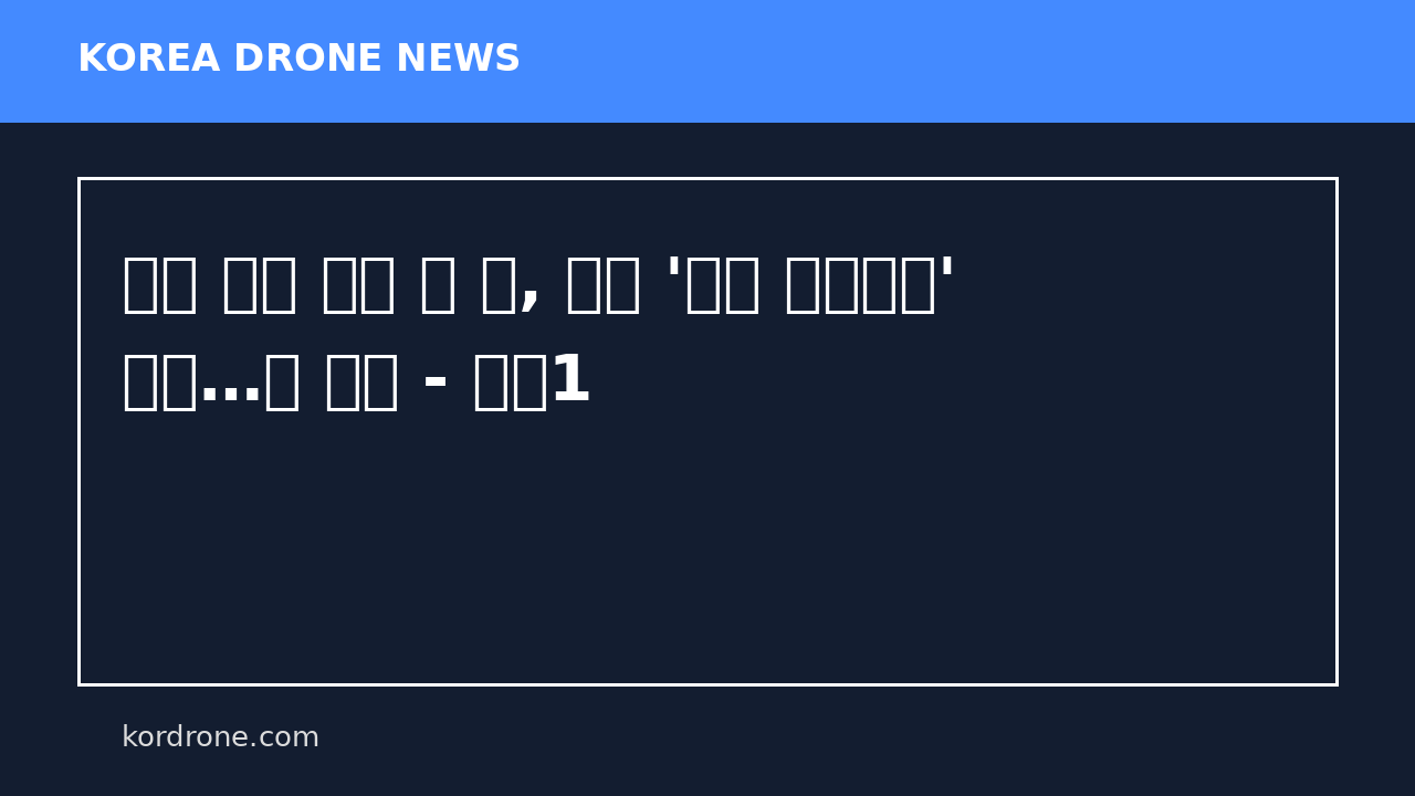 무기 수출 빗장 푼 日, 美와 '드론 공동생산' 추진…中 대응 - 뉴스1