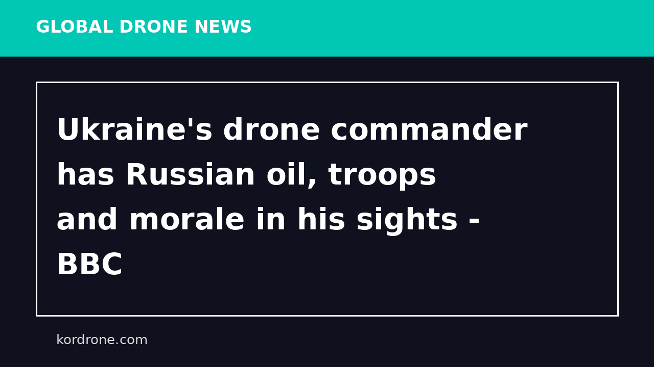 Ukraine's drone commander has Russian oil, troops and morale in his sights - BBC