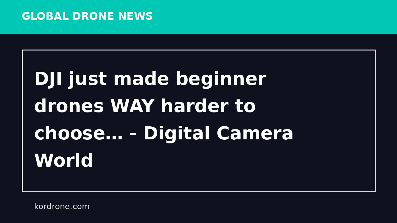DJI just made beginner drones WAY harder to choose… - Digital Camera World