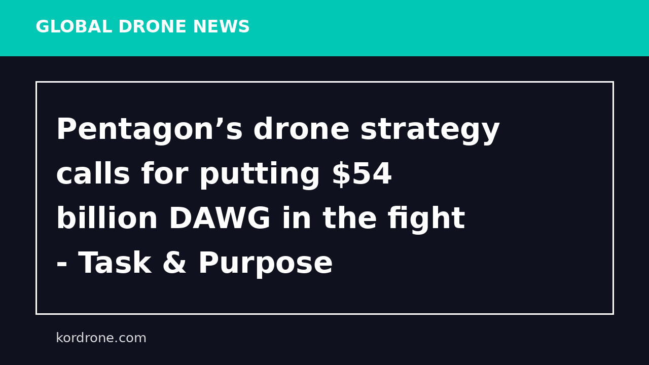 Pentagon’s drone strategy calls for putting $54 billion DAWG in the fight - Task & Purpose
