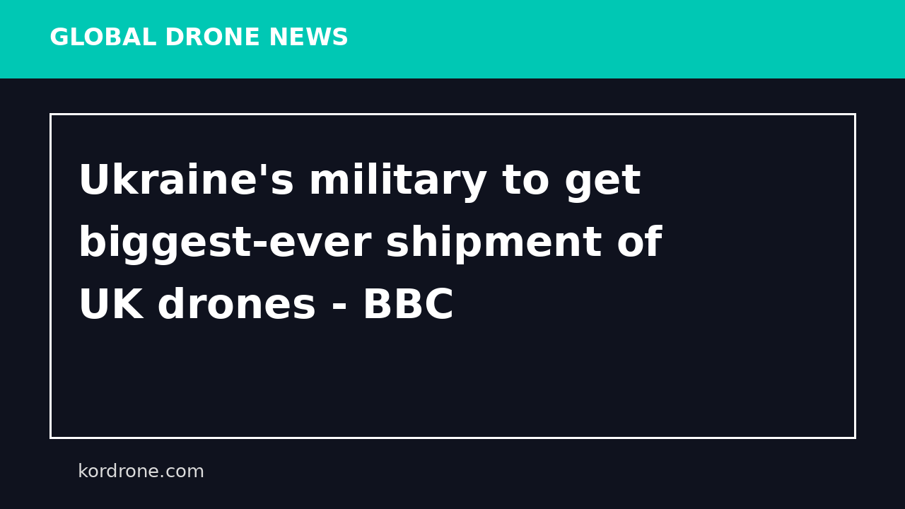 Ukraine's military to get biggest-ever shipment of UK drones - BBC
