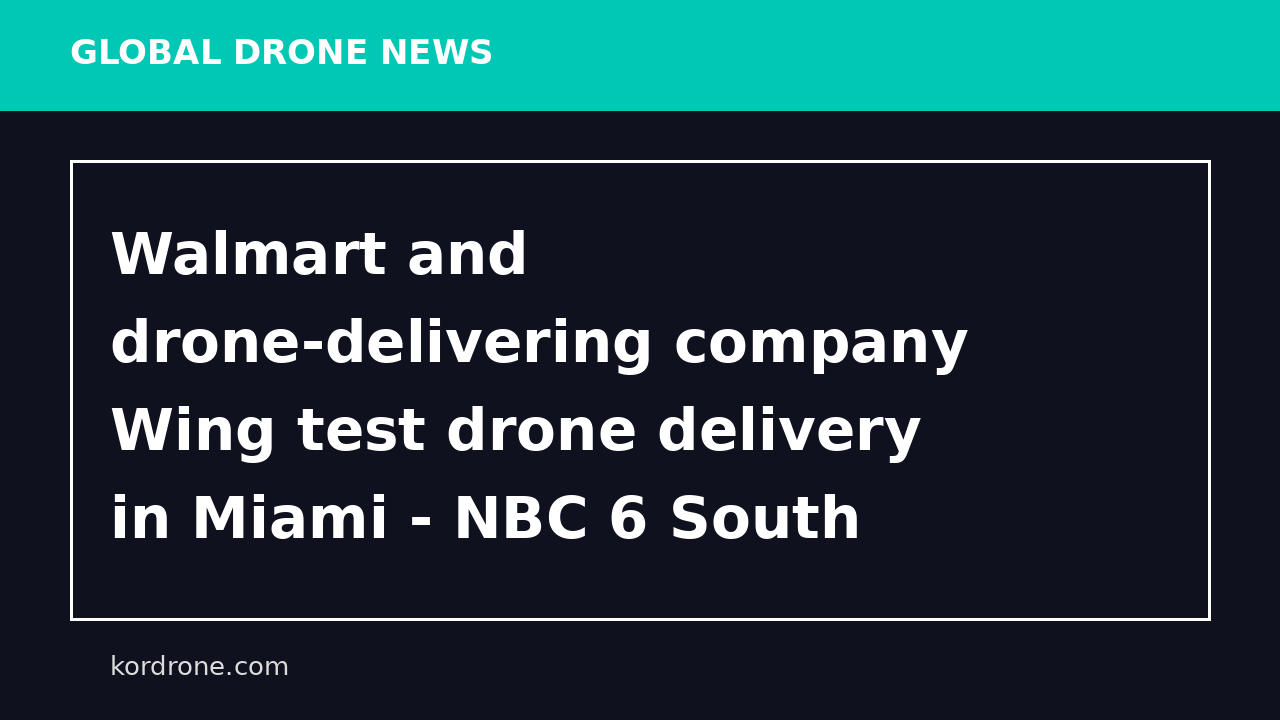 Walmart and drone-delivering company Wing test drone delivery in Miami - NBC 6 South Florida