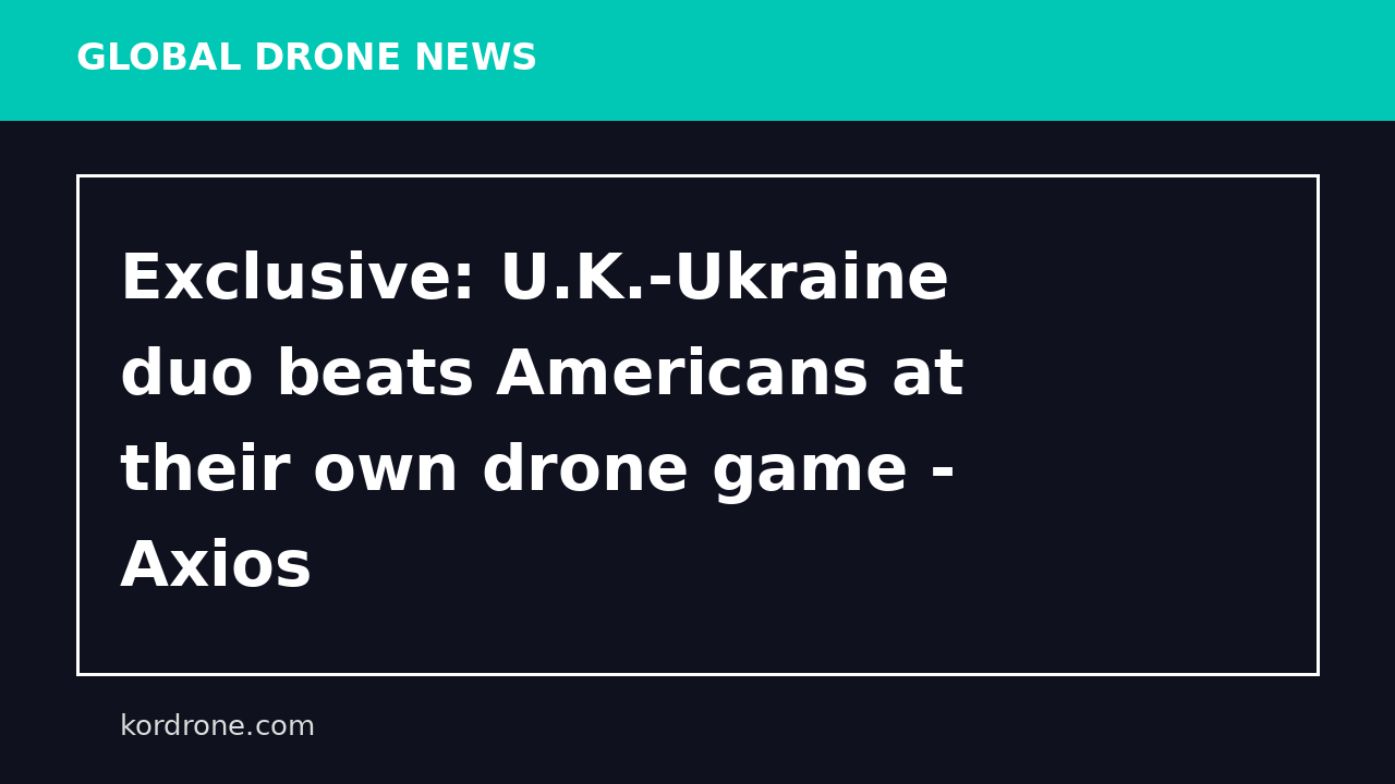 Exclusive: U.K.-Ukraine duo beats Americans at their own drone game - Axios