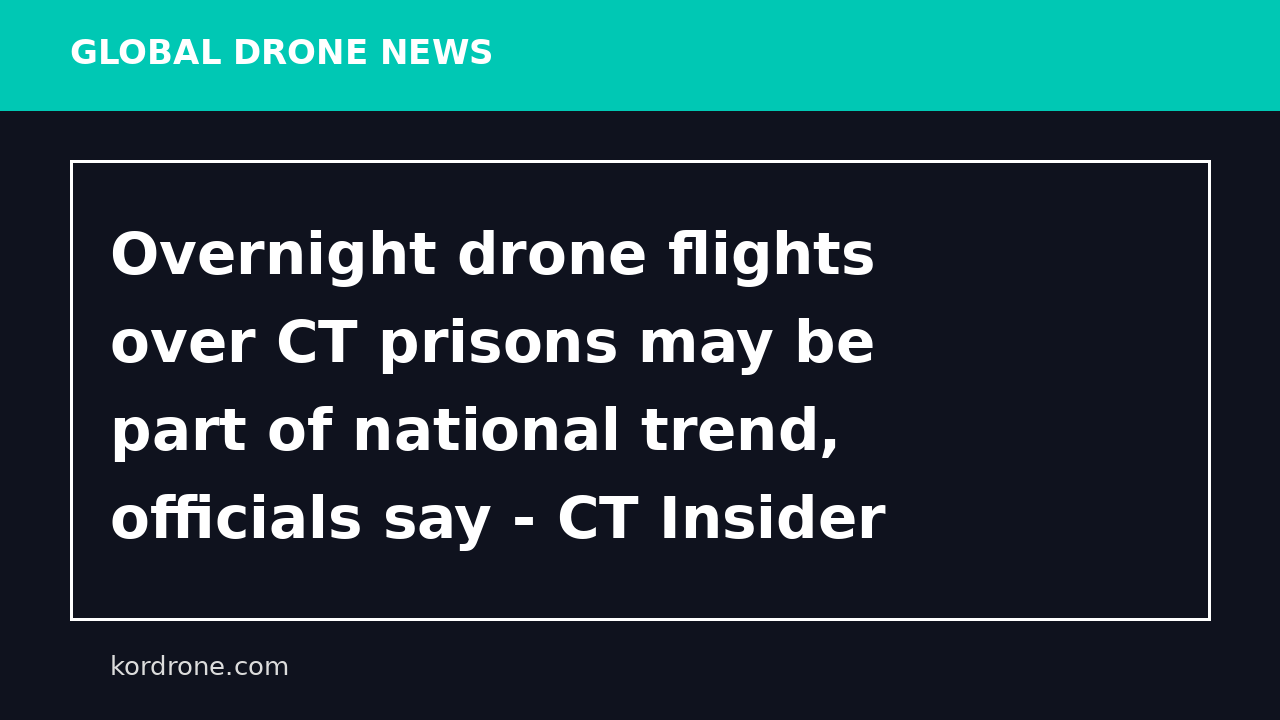Overnight drone flights over CT prisons may be part of national trend, officials say - CT Insider