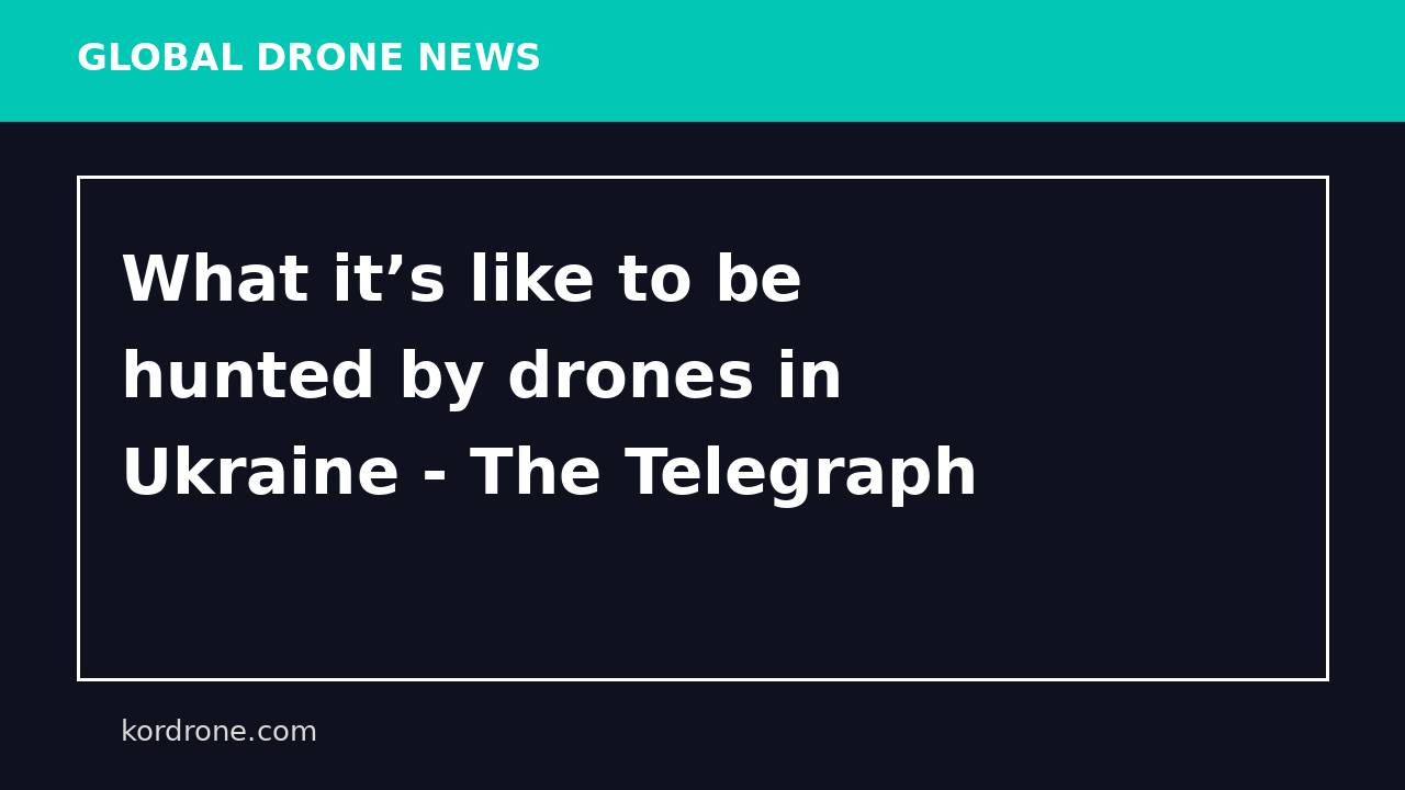 What it’s like to be hunted by drones in Ukraine - The Telegraph